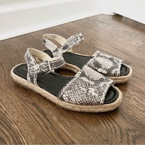 Marc Fisher Espadrille Snake Skin Print Sandals